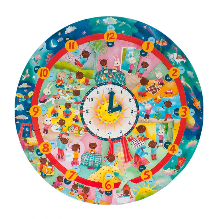 Eeboo Around The Clock 25-Piece Giant Jigsaw Puzzle For Kids - Image 2