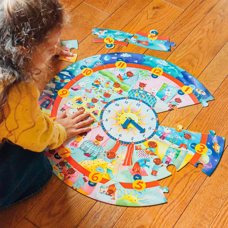 Eeboo Around The Clock 25-Piece Giant Jigsaw Puzzle For Kids - Image 4