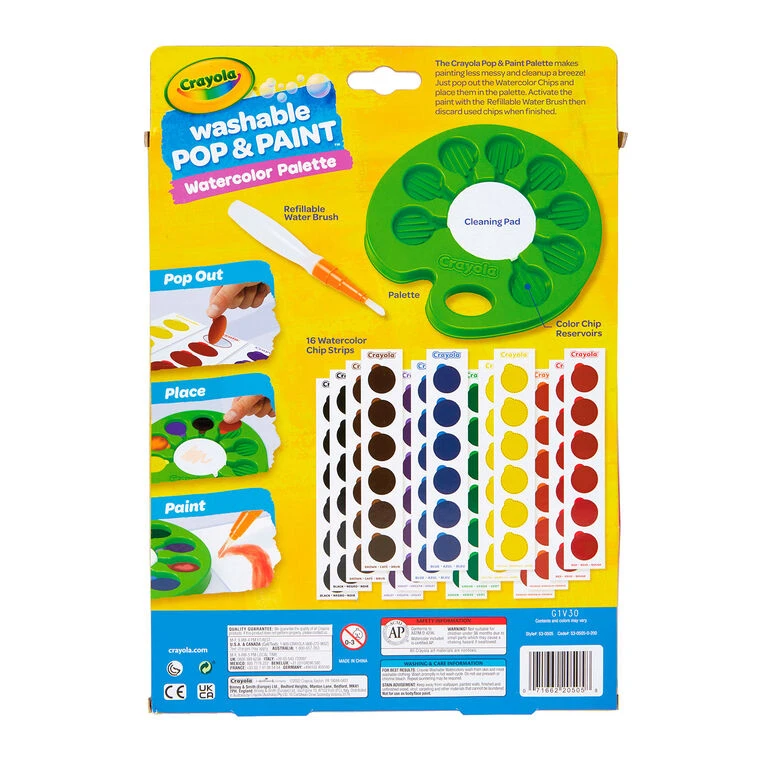 Crayola® Pop & Paint Washable Watercolor Palette - Image 3