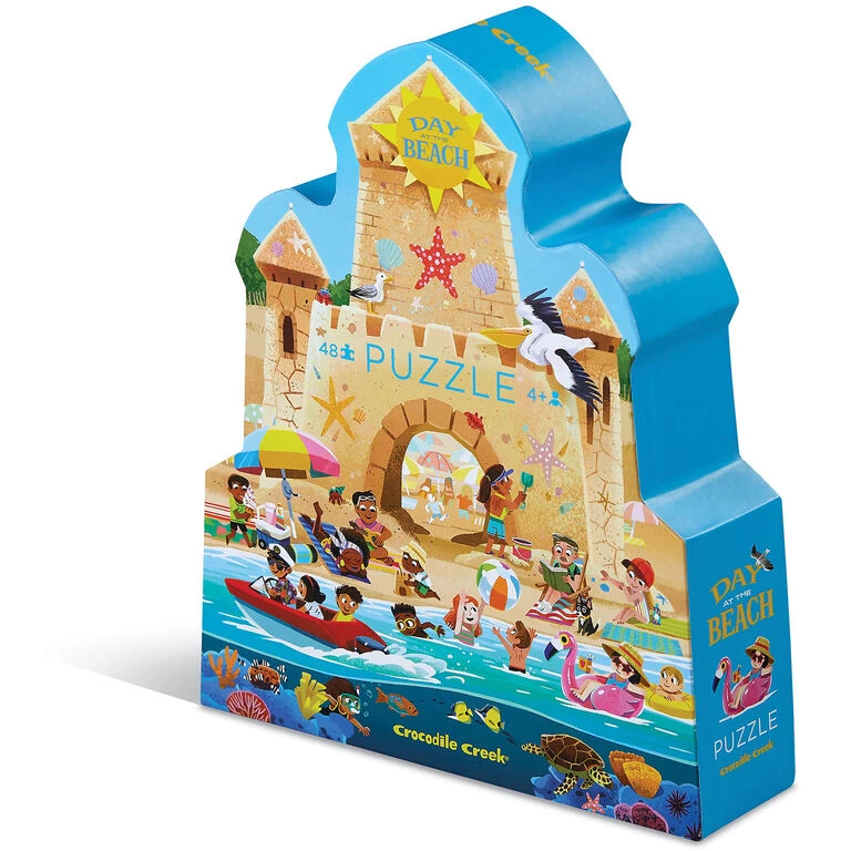 Crocodile Creek Day At The Beach 48-Piece Jigsaw Puzzle