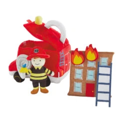 Mud Pie Fire Truck Plush Toy Set, 6 Pieces