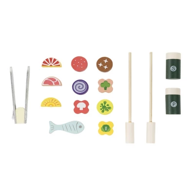HearthSong Junior Grill Master's Pretend Play Wooden BBQ Grill Set With Accessories - Image 10
