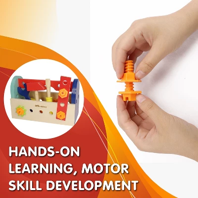 Leo & Friends My First Tool Box Kit Of 28 Wooden Pieces - Image 3