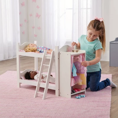 Badger Basket Doll Bunk Beds With Ladder And Storage Armoire - Image 2