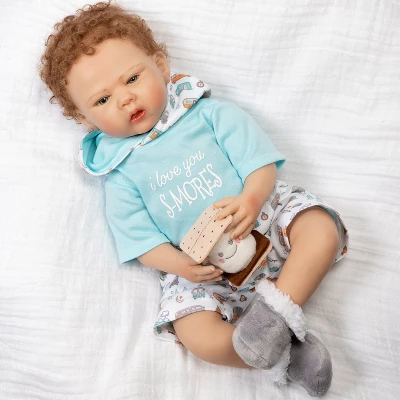 Paradise Galleries Reborn Baby Doll I Love You S-Mores 20 Inch Baby Doll - Brown Hair/Blue Gray Eyes - Image 3
