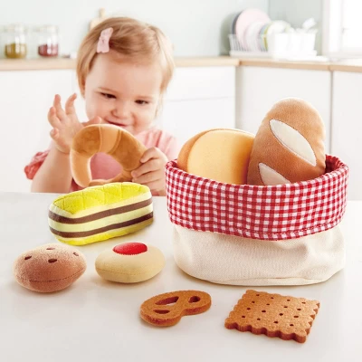 Hape Toddler Felt Fruit & Bread Baskets - Set Of 2 - Image 4