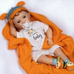 Paradise Galleries Reborn Baby Doll Boy Puppy Love, Magnetic Pacifier, Rooted Hair, 19 Inch Doll Made In SoftTouch Vinyl