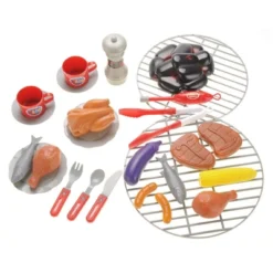 Insten 23 Piece Kids Toy Grill Playset, Pretend Kitchen BBQ, Toy Kitchen Accessories