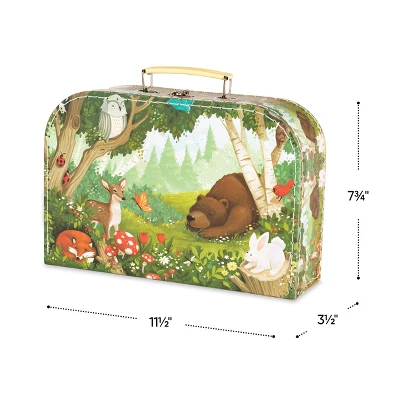 HearthSong 15-Piece Woodland-Themed Tin Tea Set For Kids With Carrying Case - Image 3