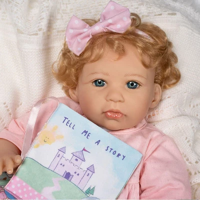 Paradise Galleries Reborn Toddler Girl Doll Story Time, 21 Inch With Light Blonde Hair And Blue Eyes, Made In SoftTouch Vinyl - Image 7