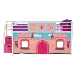 DHP Princess Castle Curtain Set For Loft Bed Pink - Dorel Home Products