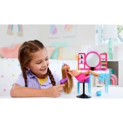 Barbie Doll And Hair Salon Playset, Color-Change Hair