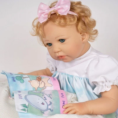 Paradise Galleries Reborn Toddler Girl Doll Story Time, 21 Inch With Light Blonde Hair And Blue Eyes, Made In SoftTouch Vinyl - Image 6