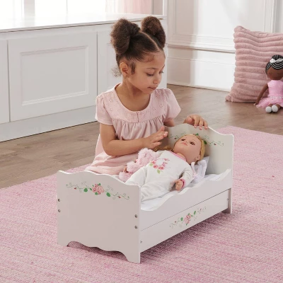 Badger Basket White Rose Doll Bed With Trundle - Image 2