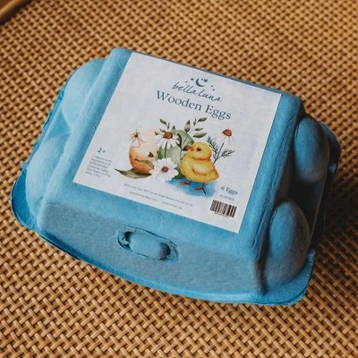 Bella Luna Wooden Easter Eggs In Carton (Made In The USA) - Image 2