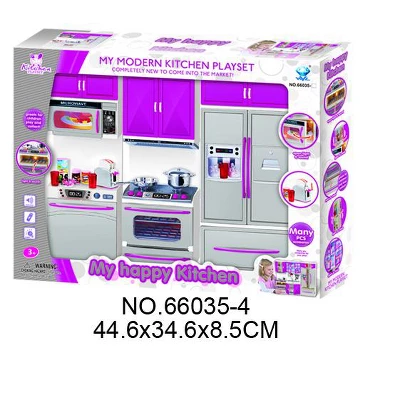 Link Little Princess Modern Kitchen Mini Kitchen Playset Comes With Refrigerator, Stove, And Microwave - Image 2