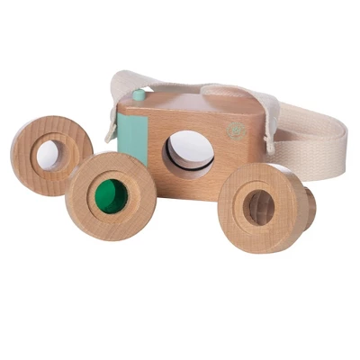 Manhattan Toy Natural Historian Wooden Camera Pretend Time Play With Clear, Green And Kaleidoscope Lenses - Image 3