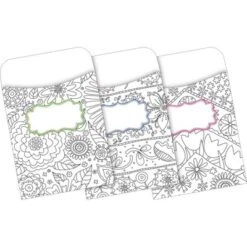 3pk 30ea Color Me! Peel & Stick Library Pockets - Barker Creek