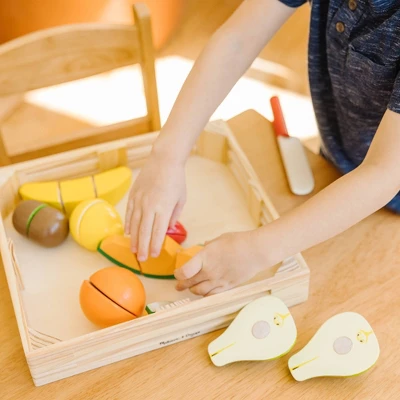 Melissa & Doug Cutting Fruit Set - Wooden Play Food Kitchen Accessory - Image 4