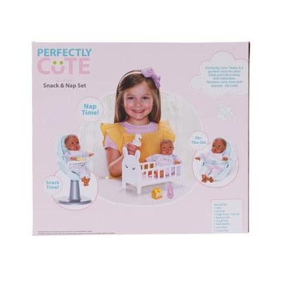 Perfectly Cute Baby Snack And Nap Set 8" Baby Doll - Light Brown Hair/Brown Eyes - Image 3
