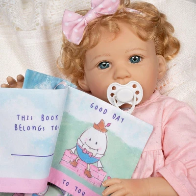 Paradise Galleries Reborn Toddler Girl Doll Story Time, 21 Inch With Light Blonde Hair And Blue Eyes, Made In SoftTouch Vinyl - Image 2