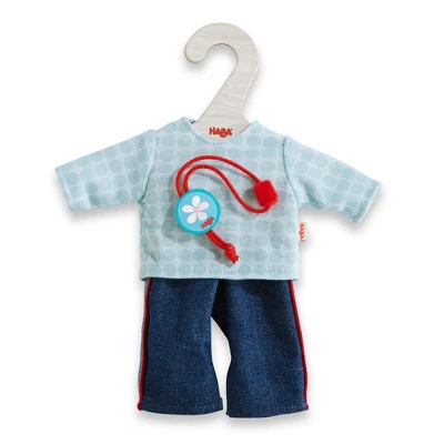 HABA Dress Set Jeans - Denim Pants And Blue Shirt For HABA 12" Soft Dolls - Image 4