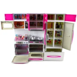 Link Little Princess Modern Kitchen Mini Kitchen Playset Comes With Refrigerator, Stove, And Microwave