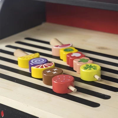 HearthSong Junior Grill Master's Pretend Play Wooden BBQ Grill Set With Accessories - Image 8