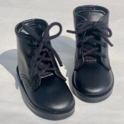 A Girl For All Time: Black Lace Up Boots For 16 Inch British Dolls