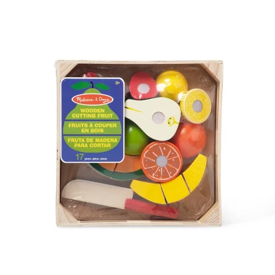 Melissa & Doug Cutting Fruit Set - Wooden Play Food Kitchen Accessory - Image 2
