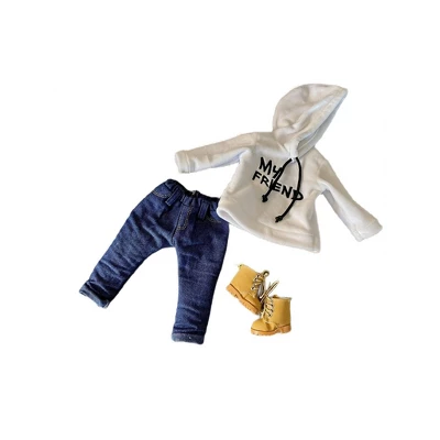 Our Brown Boy Joy Original My Friend White Hoodie Baby Doll 2 - Image 3