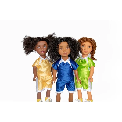 Healthy Roots Navy Blue Soccer Uniform Outfit For Dolls - Image 2