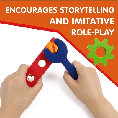 Leo & Friends My First Tool Box Kit Of 28 Wooden Pieces - Image 4