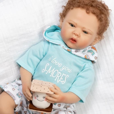 Paradise Galleries Reborn Baby Doll I Love You S-Mores 20 Inch Baby Doll - Brown Hair/Blue Gray Eyes - Image 2