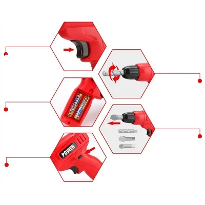 Ready! Set! Play! Link Kids Power Tool Mini Toy Drill Set With 3 Interchangeable Drill Bits - Image 5