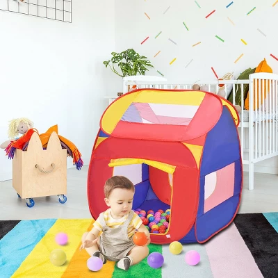 Costway Portable Kid Baby Play House Indoor Outdoor Toy Tent Game Playhut With 100 Balls - Image 2