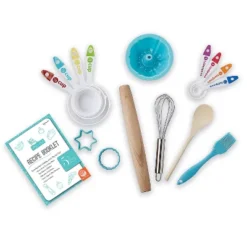 MindWare Playful Chef: Deluxe Baking Utensils And Recipes Kit For Kids – Ages 4 & Up – 16 Utensils & 5 Healthy Recipes