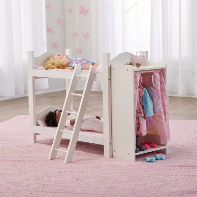 Badger Basket Doll Bunk Beds With Ladder And Storage Armoire - Image 3