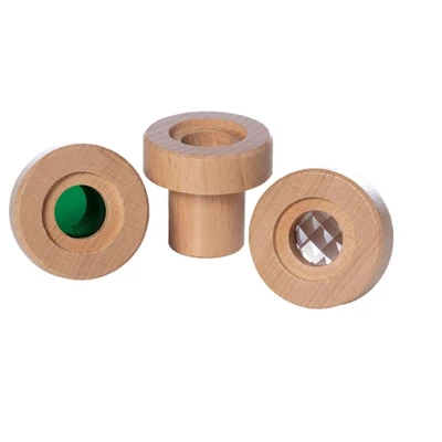 Manhattan Toy Natural Historian Wooden Camera Pretend Time Play With Clear, Green And Kaleidoscope Lenses - Image 6
