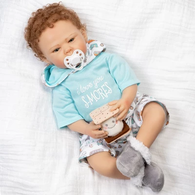 Paradise Galleries Reborn Baby Doll I Love You S-Mores 20 Inch Baby Doll - Brown Hair/Blue Gray Eyes - Image 7