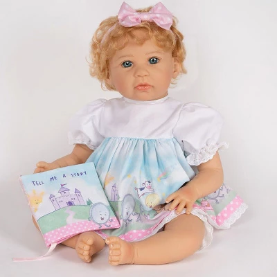 Paradise Galleries Reborn Toddler Girl Doll Story Time, 21 Inch With Light Blonde Hair And Blue Eyes, Made In SoftTouch Vinyl - Image 5