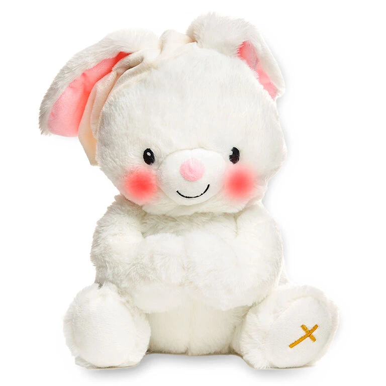 Paws For Prayer Bunny Stuffed Animal With Music And Light, 10" H