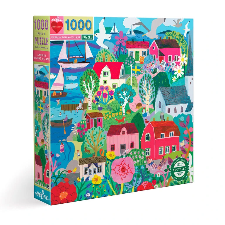 Eeboo Swedish Fishing Village 1000-Piece Jigsaw Puzzle