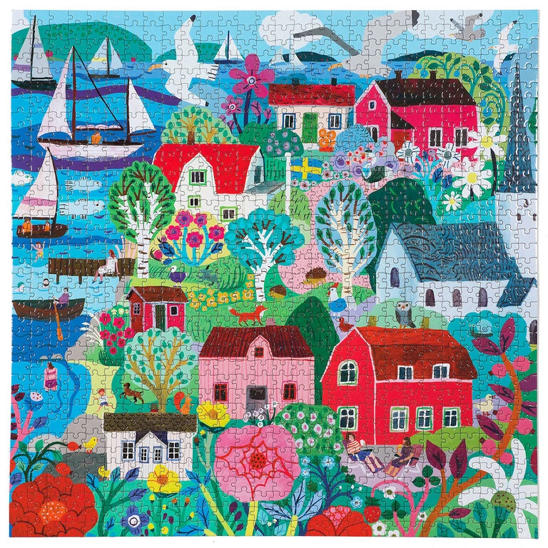 Eeboo Swedish Fishing Village 1000-Piece Jigsaw Puzzle - Image 2