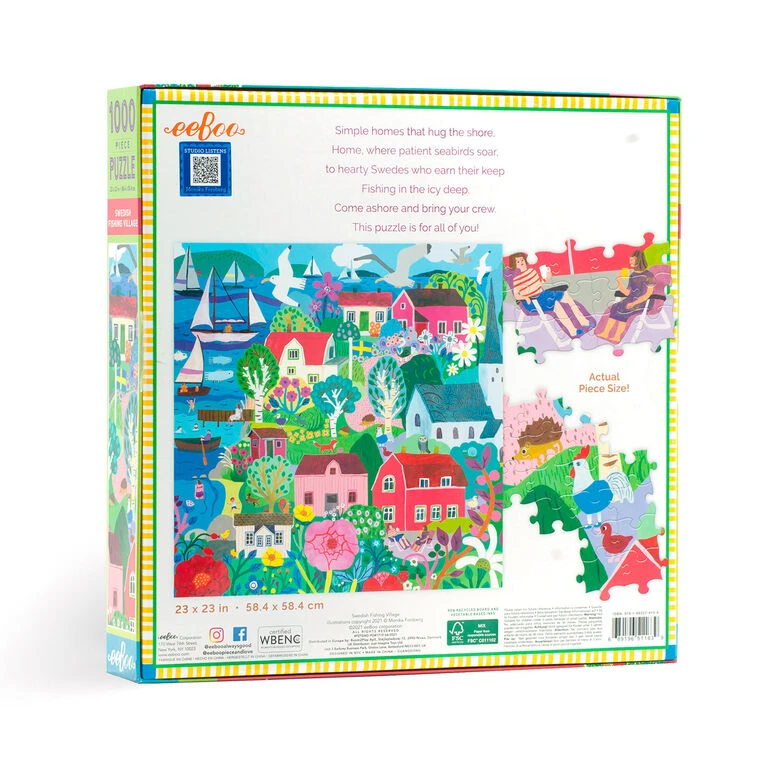 Eeboo Swedish Fishing Village 1000-Piece Jigsaw Puzzle - Image 3